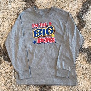 BOYS I'M THE BIG BROTHER GRAY TEE SHIRT SIZE M (8)